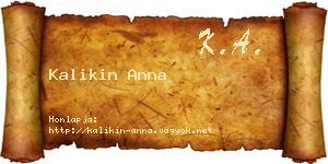 Kalikin Anna névjegykártya